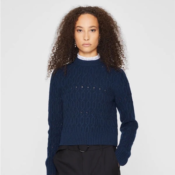 Nwt Pointelle Cable Sweater
